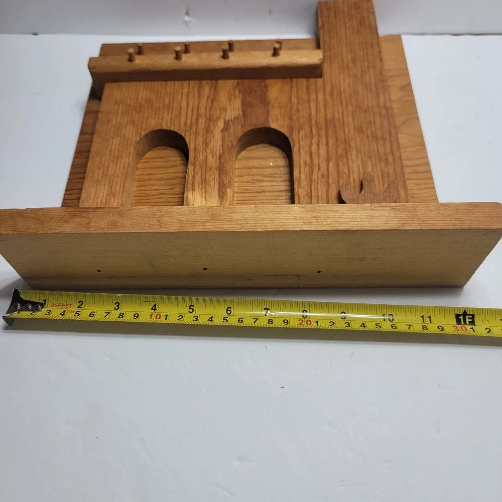 Vintage Southwestern Wooden Jewelry Organizer Wall Hanging Cactus Arch Display